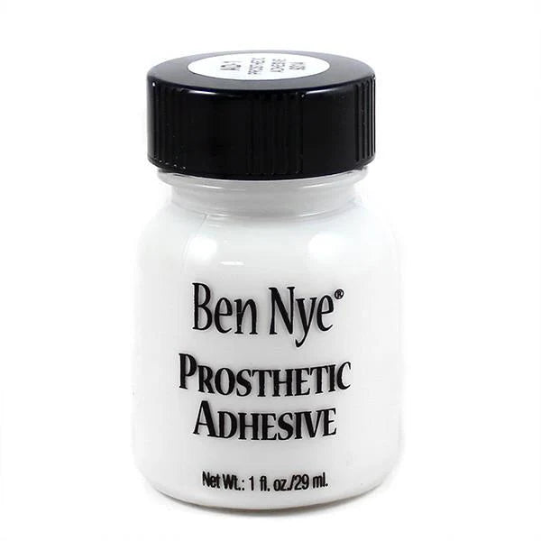Ben Nye prosthetic adhesive jar with black lid on a white background
