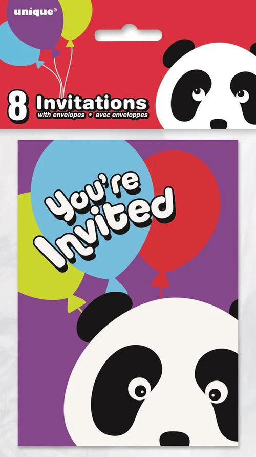 Birthday Panda Invitations  8ct