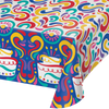 Birthday Swirls Plastic Table Cover