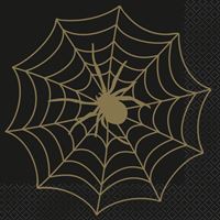 Decorative spider web design on a black background