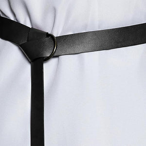 Black belt with a white shirt background