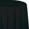 Black round tablecloth on a white background