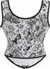 Black and White Floral Print Corset