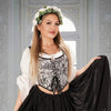 Black and White Floral Print Corset