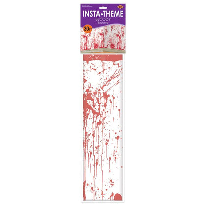Insta-theme Bloody backdrop with packaging on a white background