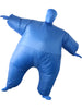 Blue inflatable costume on a white background