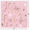 Blush Happy Birthday Beverage Napkins 16ct