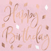 Blush Happy Birthday Beverage Napkins 16ct