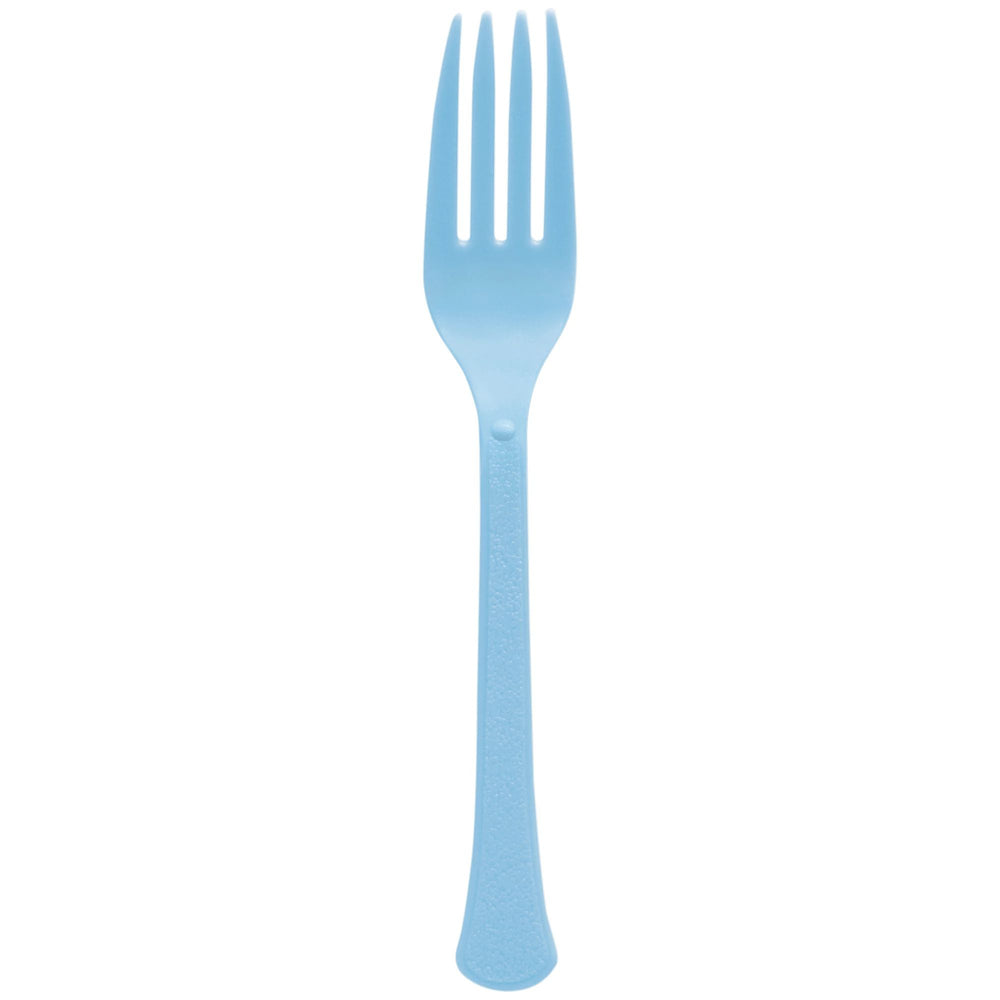 New Pastel Blue Plastic Forks 20ct | Solids