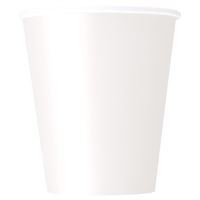 Bright White Solid 9oz Paper Cups  20ct