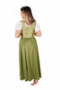Brocade Corset Bodice Overdress & Shirt | Green
