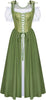 Brocade Corset Bodice Overdress & Shirt | Green