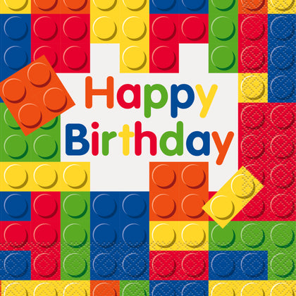 Building Blocks Birthday Luncheon Napkins  16ct