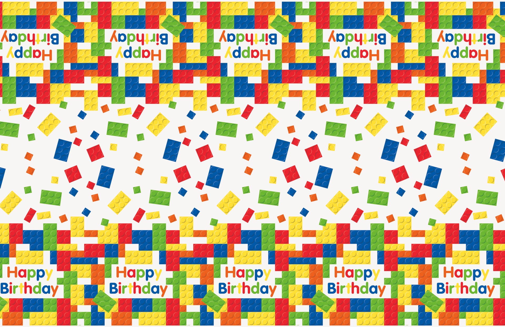 Building Blocks Birthday Rectangular Plastic Table Cover