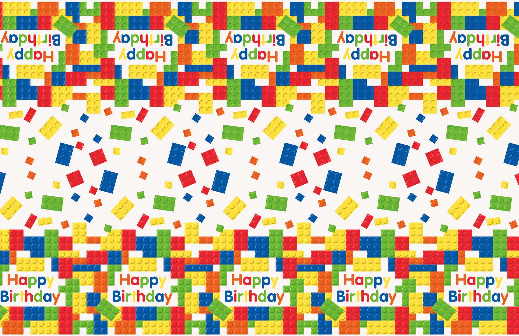 Building Blocks Birthday Rectangular Plastic Table Cover