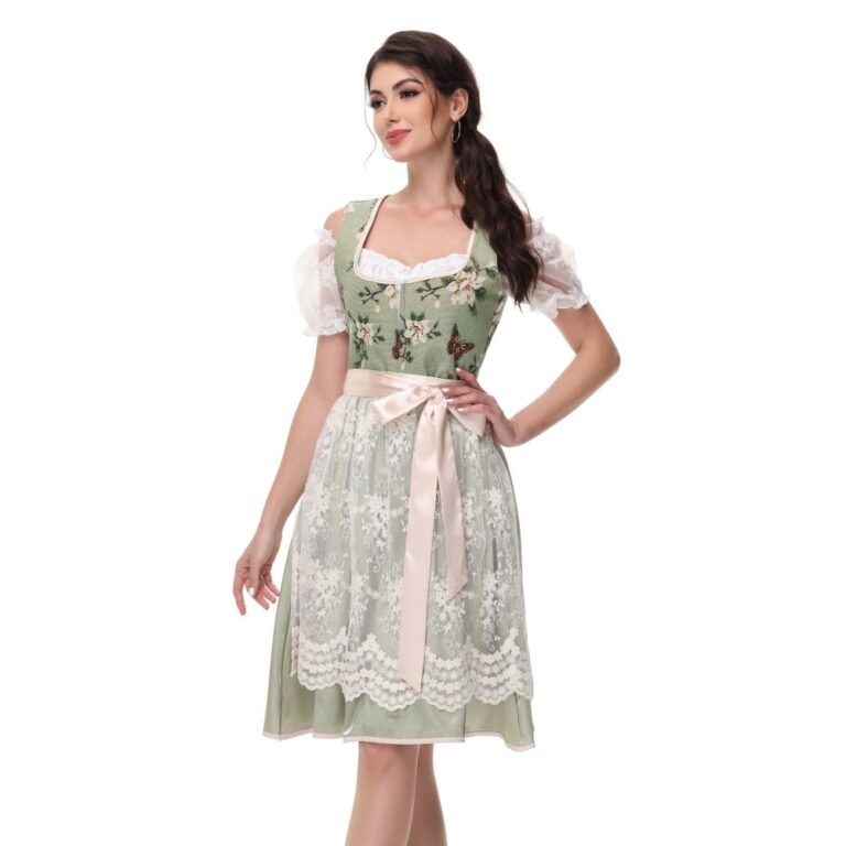 Butterfly Corset & Lace Wrap Renaissance Dress | Green