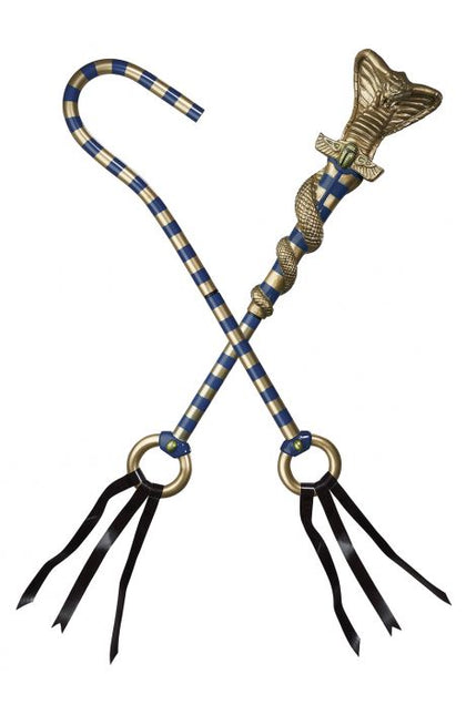 Egyptian Cobra/Pharaoh Scepter Set (Gold/Blue)