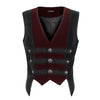 CHENILLE RED AND BLACK COLORBLOCK VEST WITH LACE TRIM