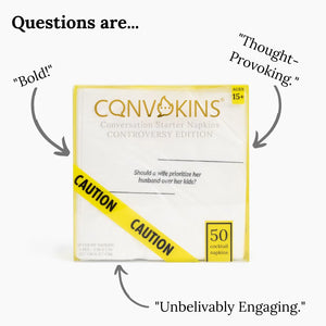 CONVOKINS® Controversy Edition Conversation Starter Cocktail Napkins