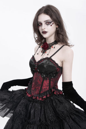 Rose Pattern Pleated Corset