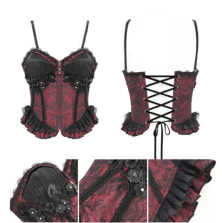 Rose Pattern Pleated Corset