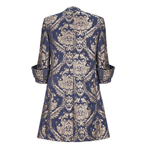 Brocade Military Pirate Frock Coat | Blue & Gold