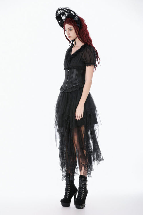 Dark Metal Boned Waist Corset