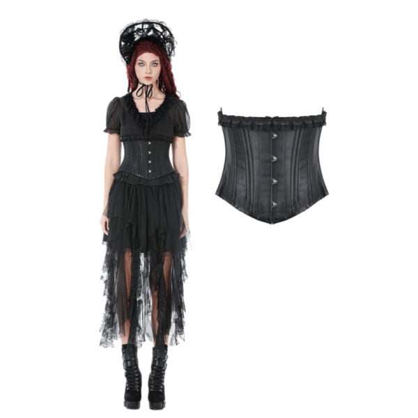 Dark Metal Boned Waist Corset
