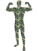 Camouflage bodysuit with a white background