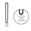 Necklace with skull and crossbones pendant on a white background