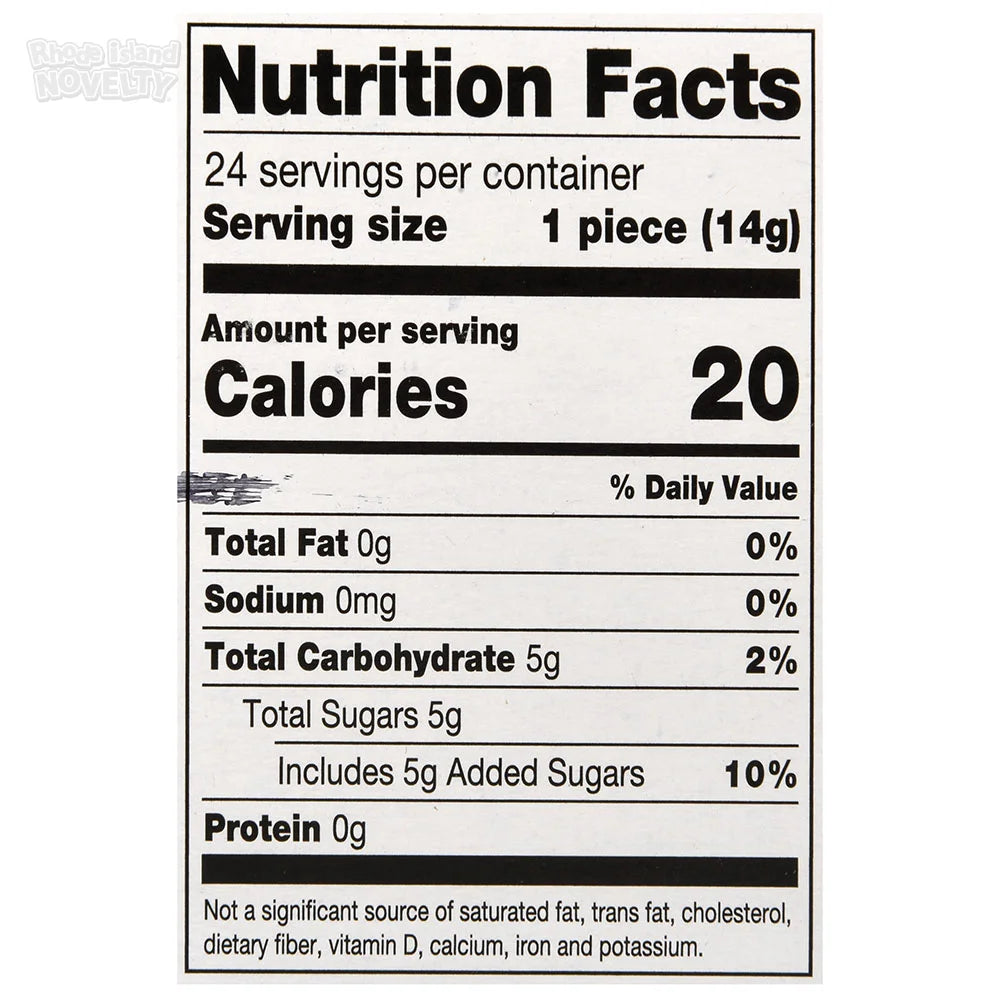 Nutrition facts label for a food product with serving size, calories, and nutritional content.
