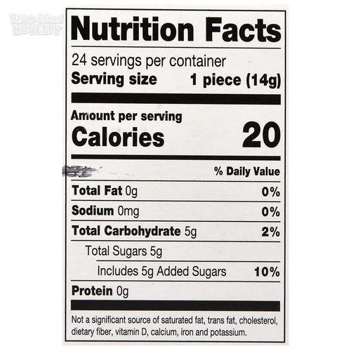 Nutrition facts label for a food product with serving size, calories, and nutritional content.