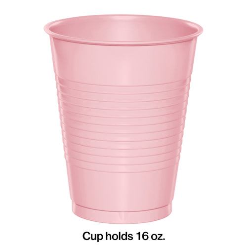 Classic Pink 16oz Plastic Cups 20ct | Solids