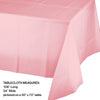 Classic Pink Rectangular Plastic Table Cover | Solids