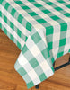 Classic Plaid Paper Table Cover Light Green and White 54″ x 108″