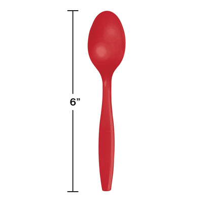 Classic Red Plastic Spoons 24ct | Solids
