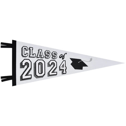Class of 2024 Oversized Felt Pennant | White