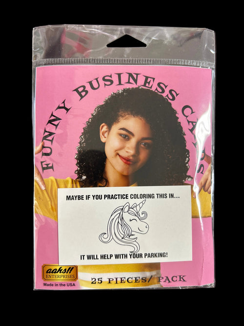 Packaged product with a pink label featuring a woman's face on a dark background