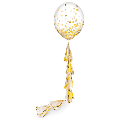 Confetti Balloon & Gold Tassel Tail