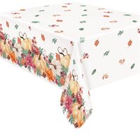 Cozy Pumpkin Rectangular Plastic Table Cover  54" x 84"
