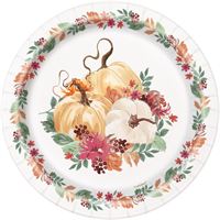 Cozy Pumpkin Round 7" Dessert Plates  8ct