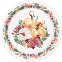 Cozy Pumpkin Round 9" Dinner Plates  8ct
