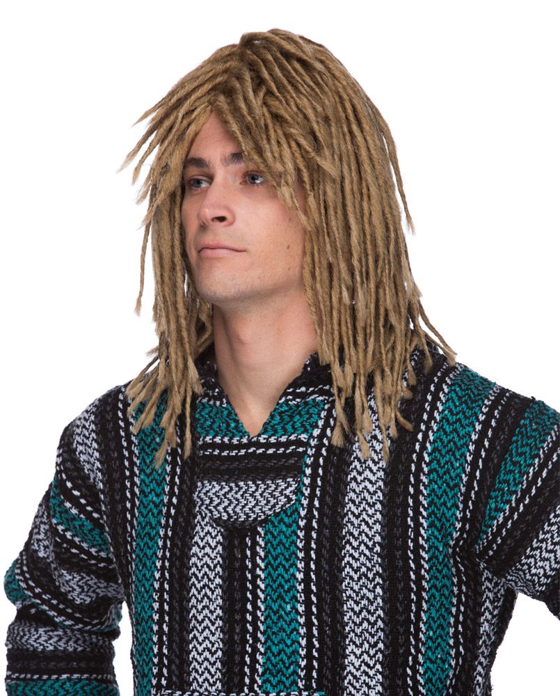 Person wearing a colorful sweater with a white background