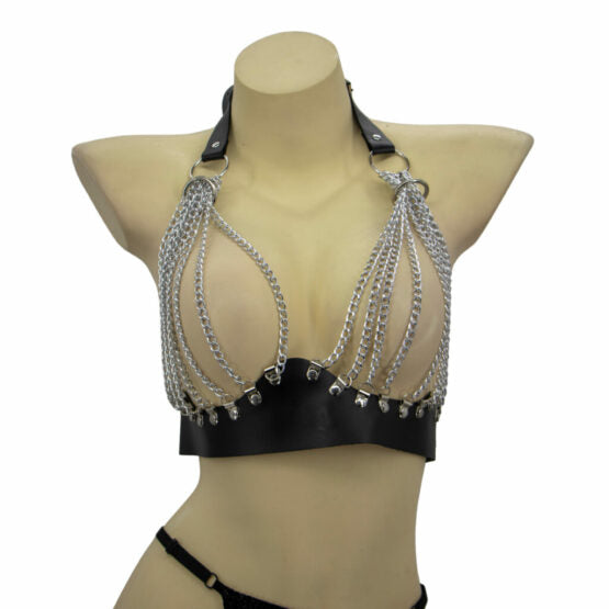 LEATHERETTE MULTI CHAIN TOP