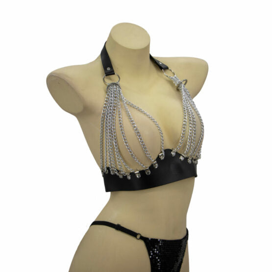 LEATHERETTE MULTI CHAIN TOP