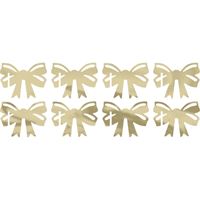 Gold bow-shaped decorations on a white background