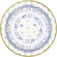 Decorative plate with floral design and gold rim
