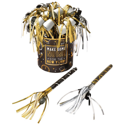 Deluxe Blowouts Centerpiece - Black, Silver, Gold