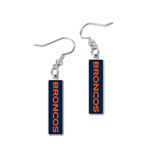 Broncos earrings on a white background