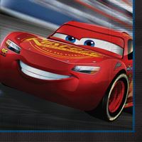 Red race car with 'Lightning McQueen' on a dark background